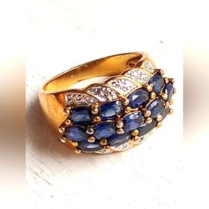 RING- GOLD, SAPPHIRES & CZs